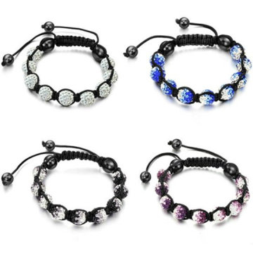 Wholesale Adjustable Shamballa Bracelet Jewelry With Clay Beads(9pcs) BR84